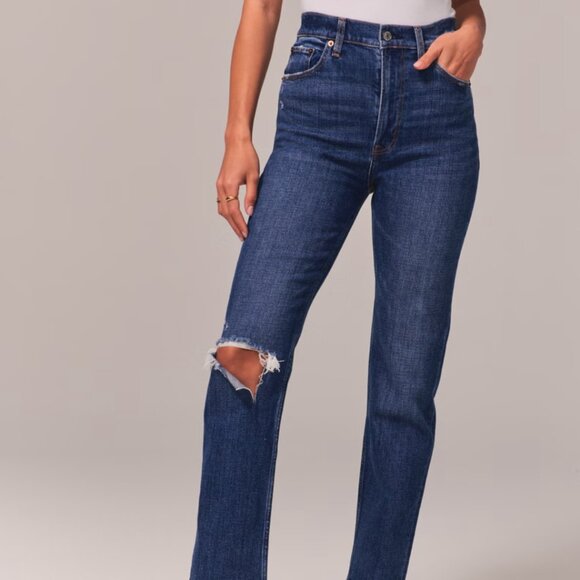 Abercrombie & Fitch Curve Love Extra Short High Rise Straight Leg Ankle XS 27 4 - Picture 3 of 13